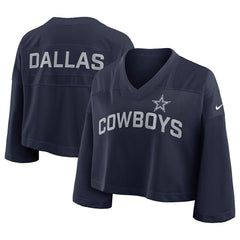 Dallas Cowboys Women's Primetime Cropped Mesh Dri-FIT Fashion Jersey - Navy Jerseys