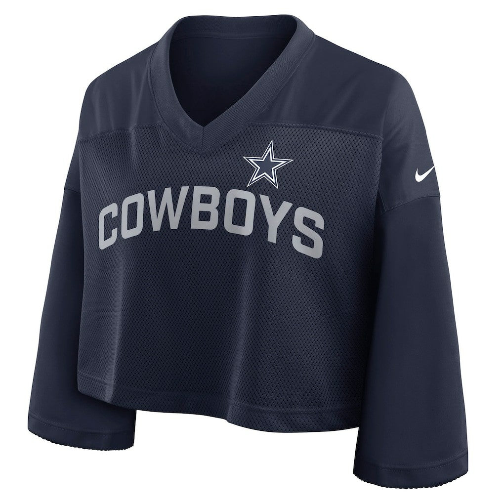 Dallas Cowboys Women's Primetime Cropped Mesh Dri-FIT Fashion Jersey - Navy Jerseys