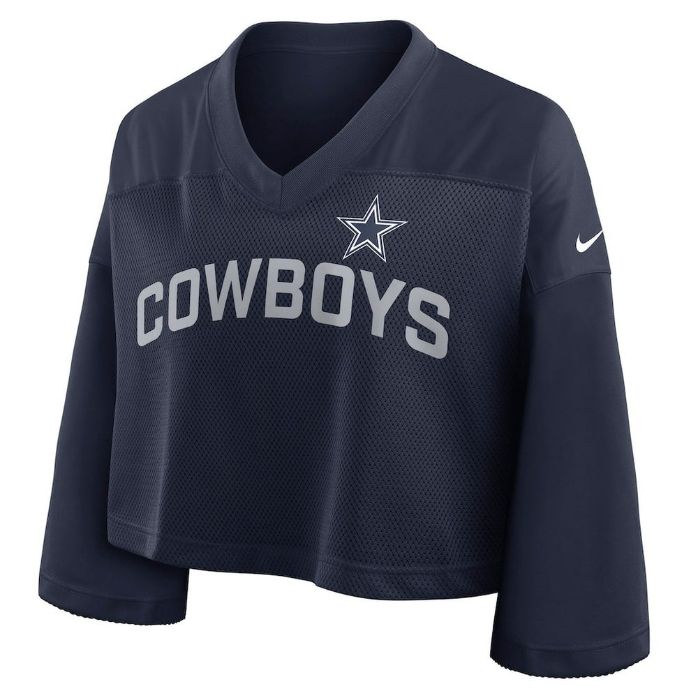 Dallas Cowboys Women's Primetime Cropped Mesh Dri-FIT Fashion Jersey - Navy Jerseys