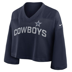 Dallas Cowboys Women's Primetime Cropped Mesh Dri-FIT Fashion Jersey - Navy Jerseys