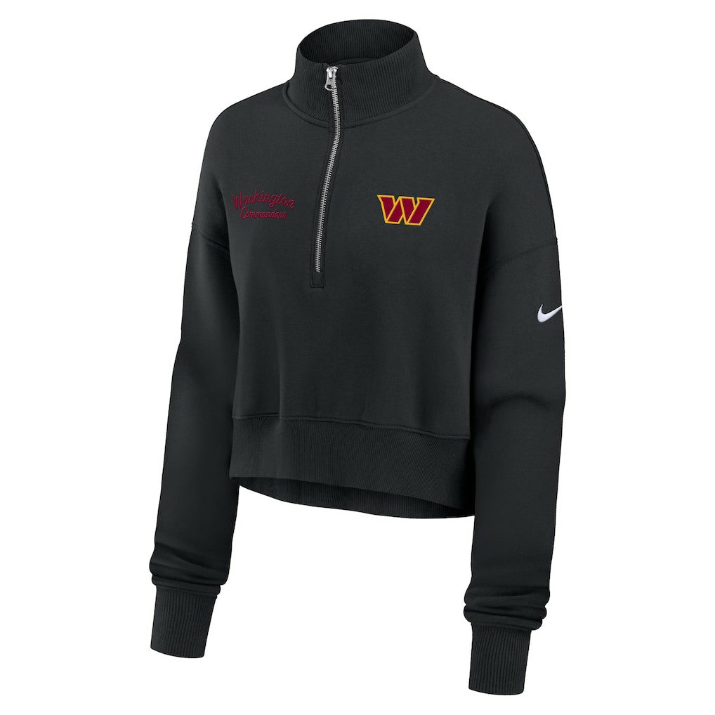 Washington Commanders Women's Primetime Phoenix Half-Zip Sweatshirt - Black Sweatshirts