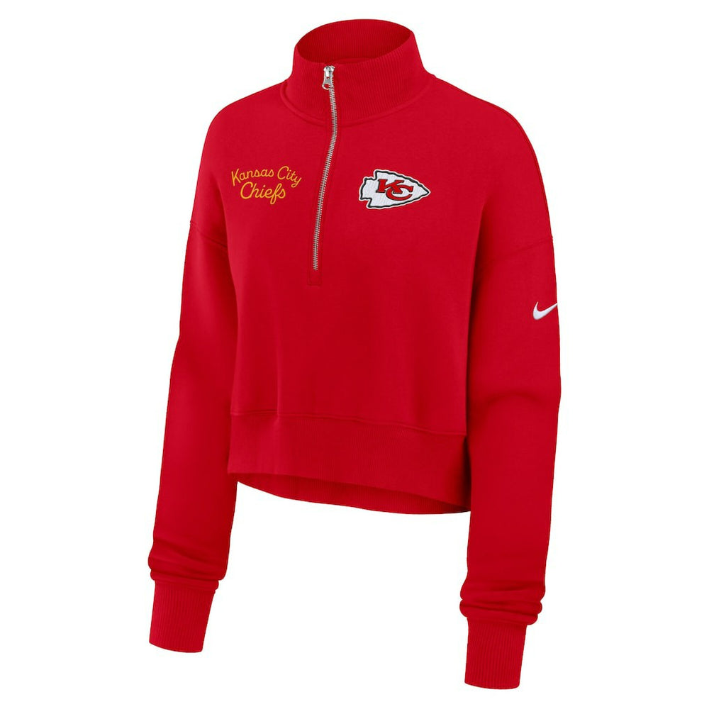 Kansas City Chiefs Women's Primetime Phoenix Half-Zip Sweatshirt - Red Sweatshirts