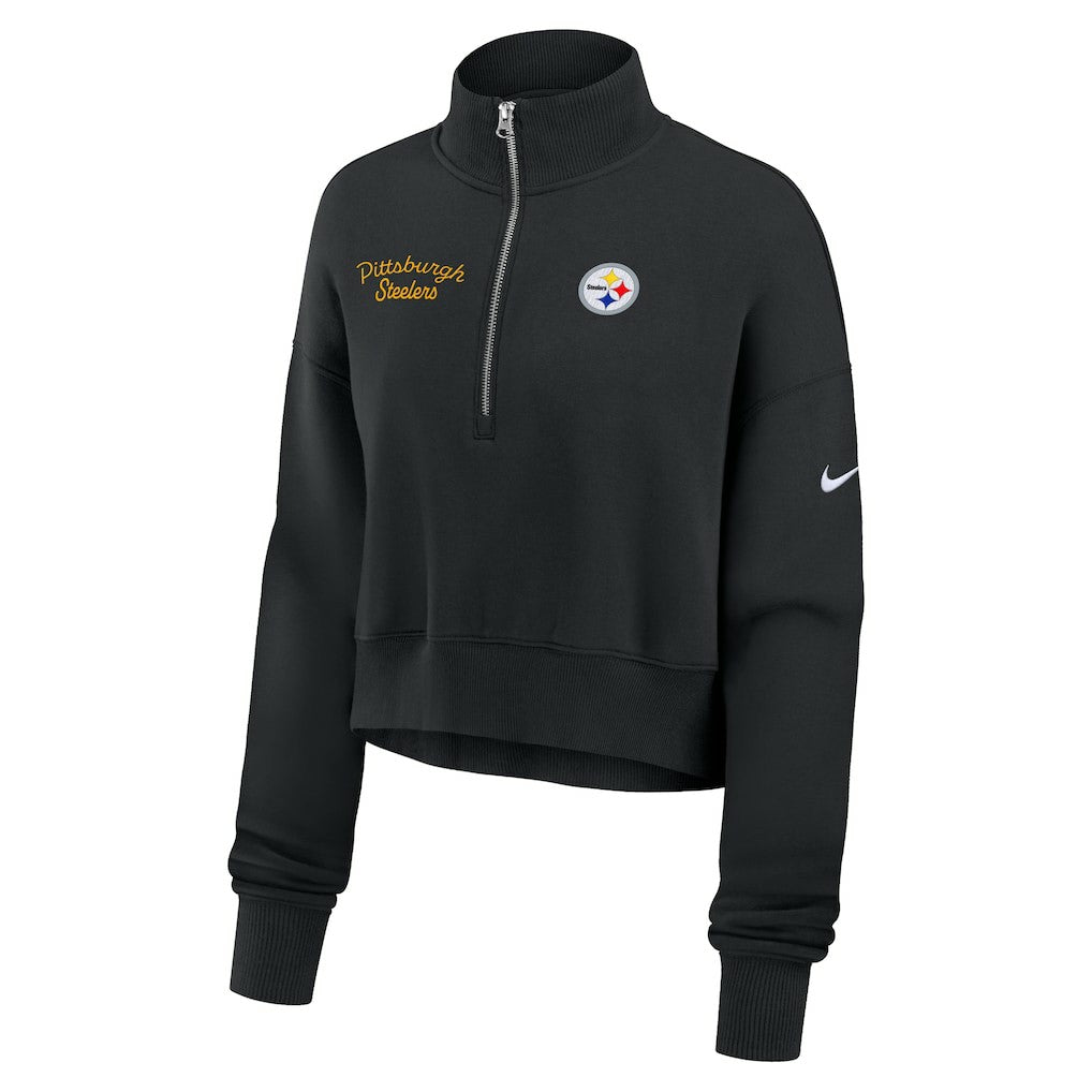 Pittsburgh Steelers Women's Primetime Phoenix Half-Zip Sweatshirt - Black Sweatshirts