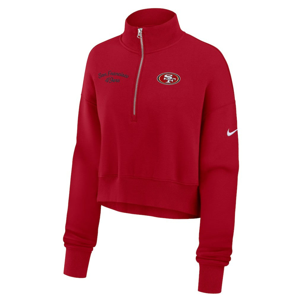 San Francisco 49ers Women's Primetime Phoenix Half-Zip Sweatshirt - Scarlet Sweatshirts