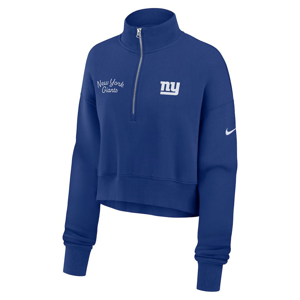 New York Giants Women's Primetime Phoenix Half-Zip Sweatshirt - Royal Sweatshirts