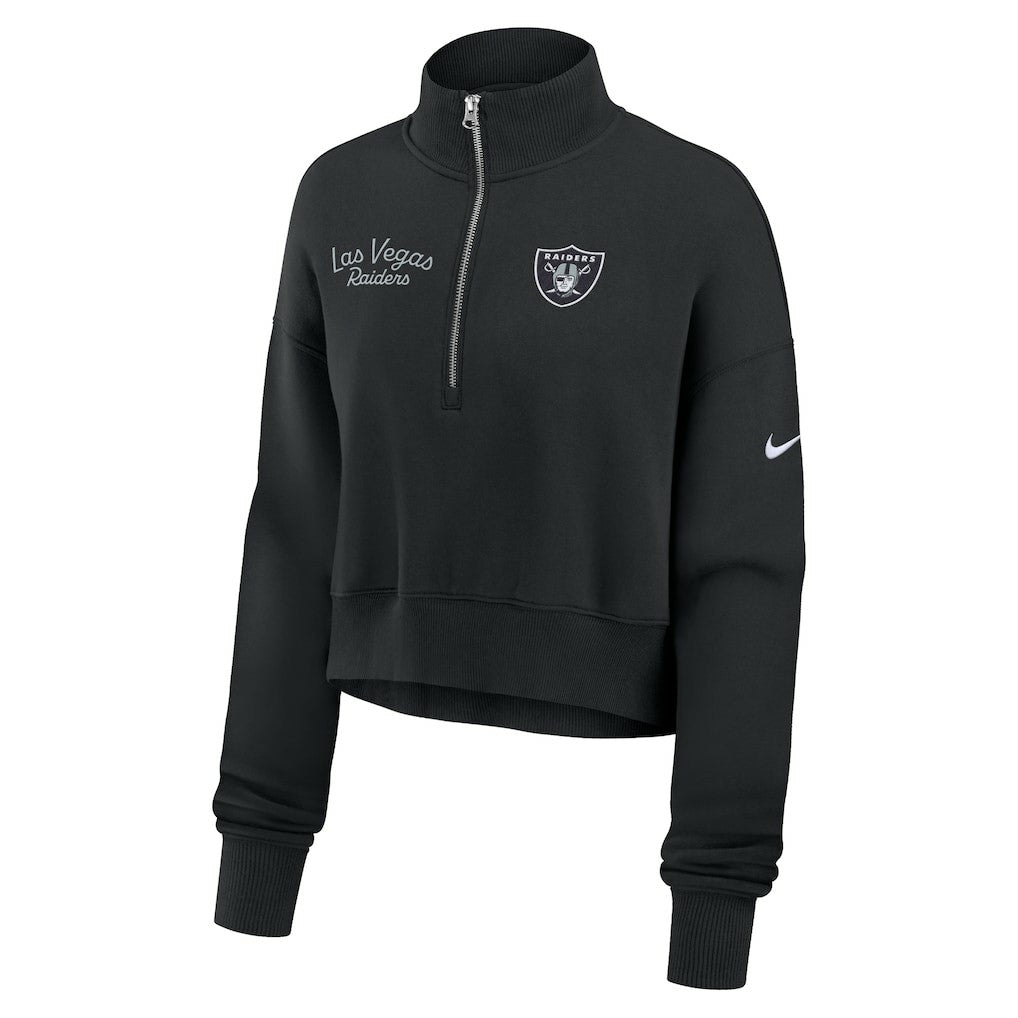 Las Vegas Raiders Women's Primetime Phoenix Half-Zip Sweatshirt - Black Sweatshirts