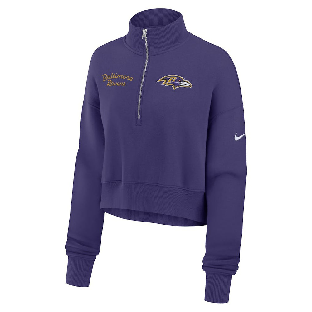 Baltimore Ravens Women's Primetime Phoenix Half-Zip Sweatshirt - Purple Sweatshirts