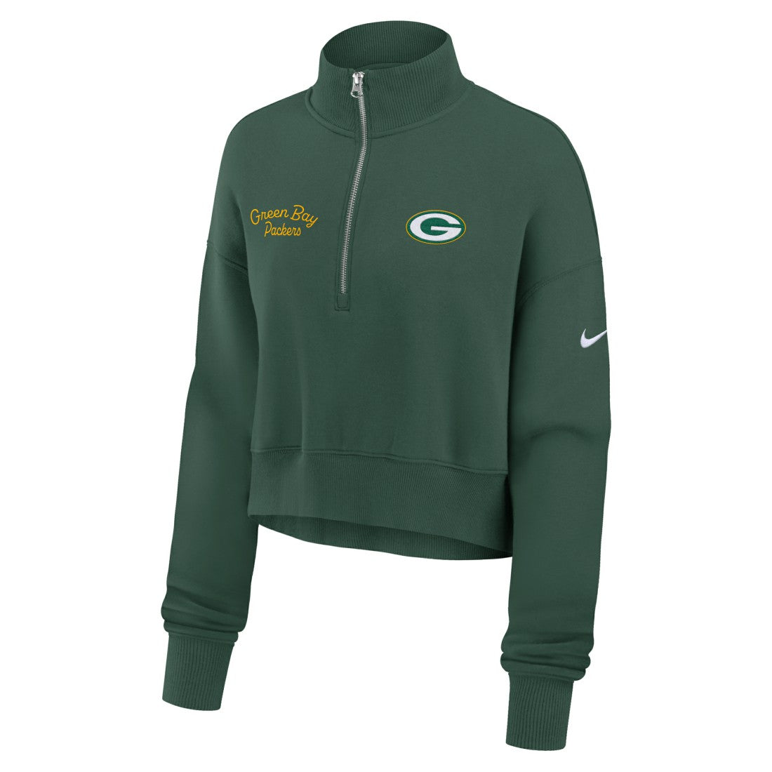 Green Bay Packers Women's Primetime Phoenix Half-Zip Sweatshirt - Green Sweatshirts