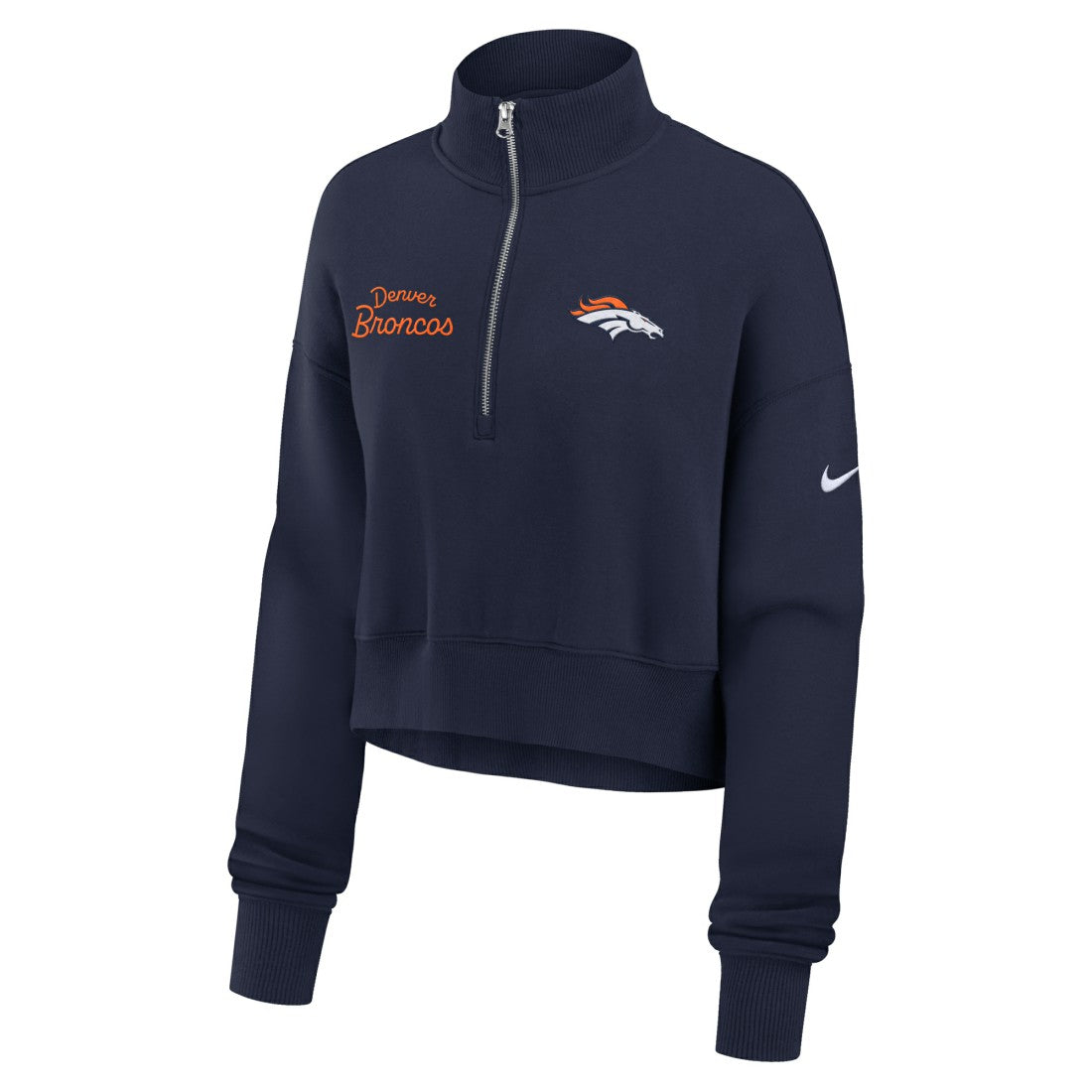 Denver Broncos Women's Primetime Phoenix Half-Zip Sweatshirt - Navy Sweatshirts