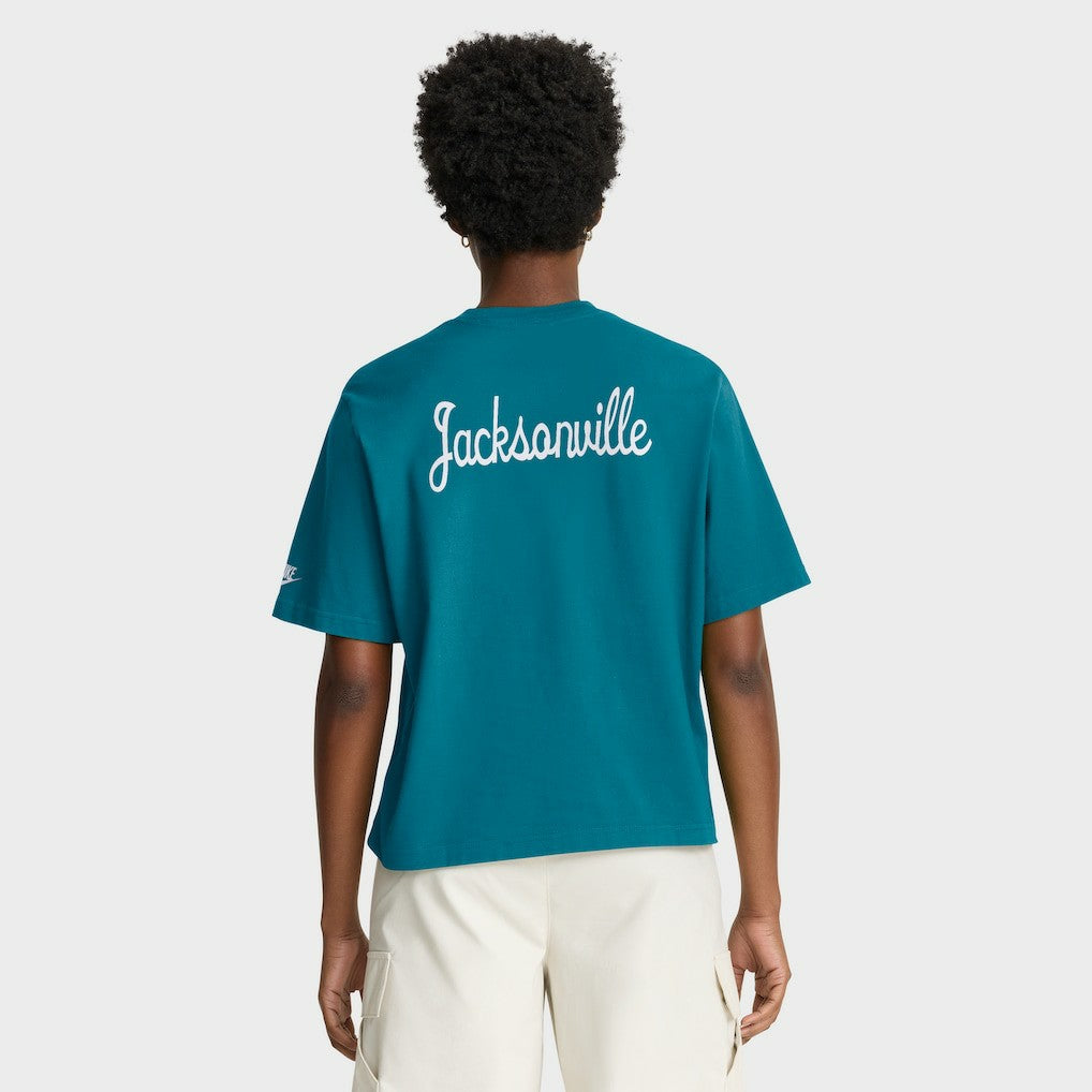 Jacksonville Jaguars Women's Rewind Pocket Boxy T-Shirt - Teal T-shirts