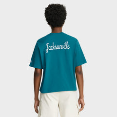 Jacksonville Jaguars Women's Rewind Pocket Boxy T-Shirt - Teal T-shirts