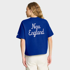 New England Patriots Women's Rewind Pocket Boxy T-Shirt - Royal T-shirts