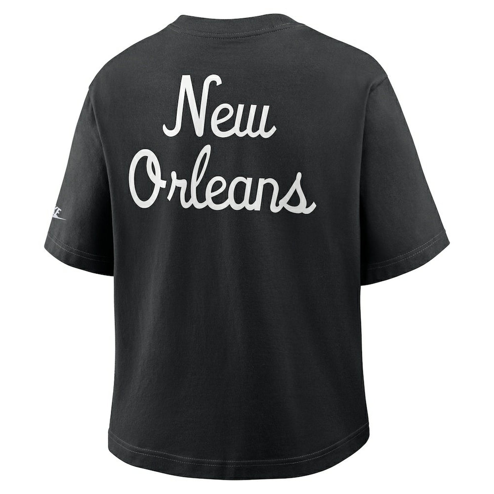 New Orleans Saints Women's Rewind Pocket Boxy T-Shirt - Black T-shirts