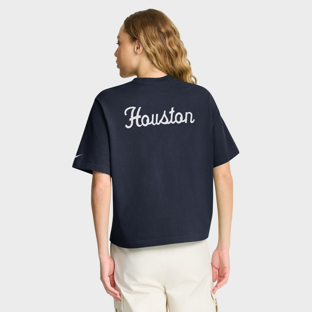 Houston Texans Women's Rewind Pocket Boxy T-Shirt - Navy T-shirts
