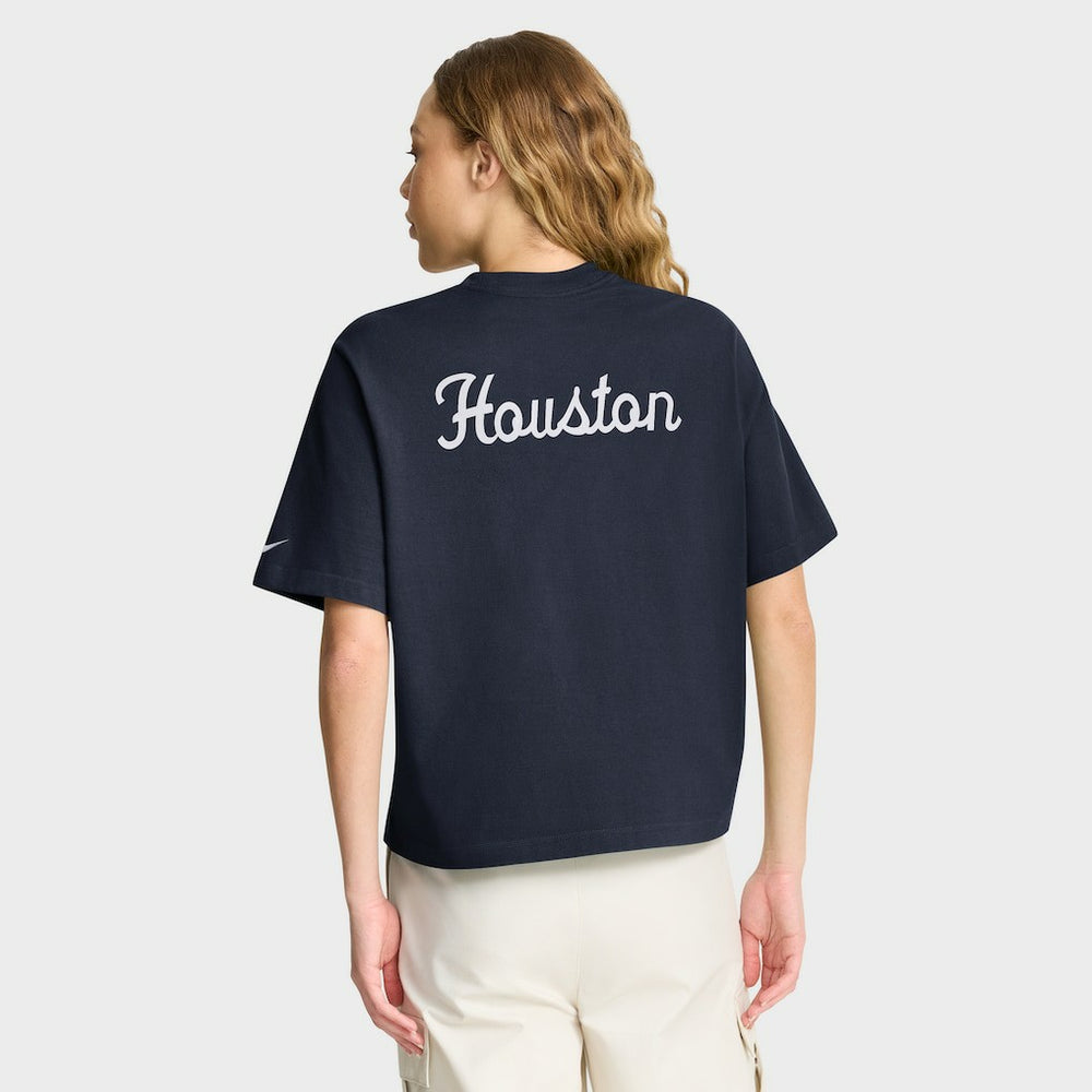 Houston Texans Women's Rewind Pocket Boxy T-Shirt - Navy T-shirts