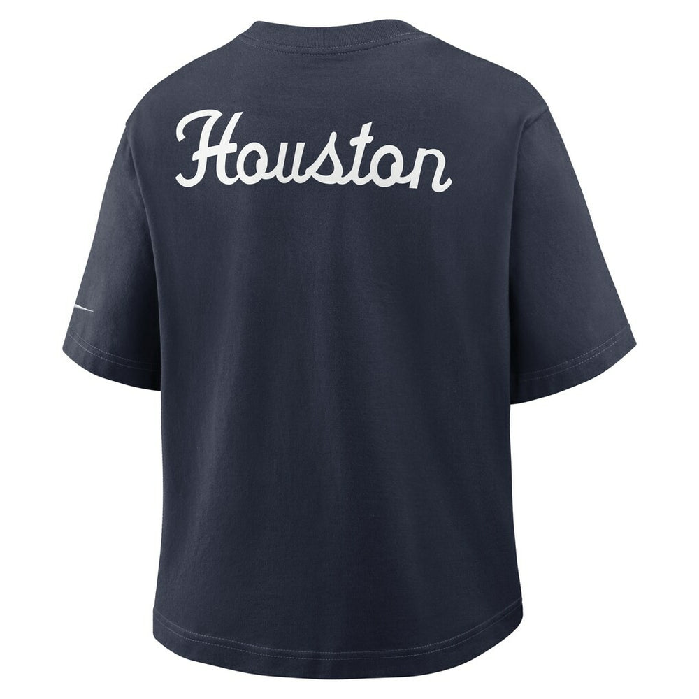 Houston Texans Women's Rewind Pocket Boxy T-Shirt - Navy T-shirts