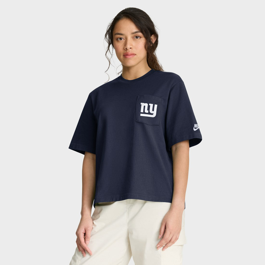 New York Giants Women's Rewind Pocket Boxy T-Shirt - Royal T-shirts