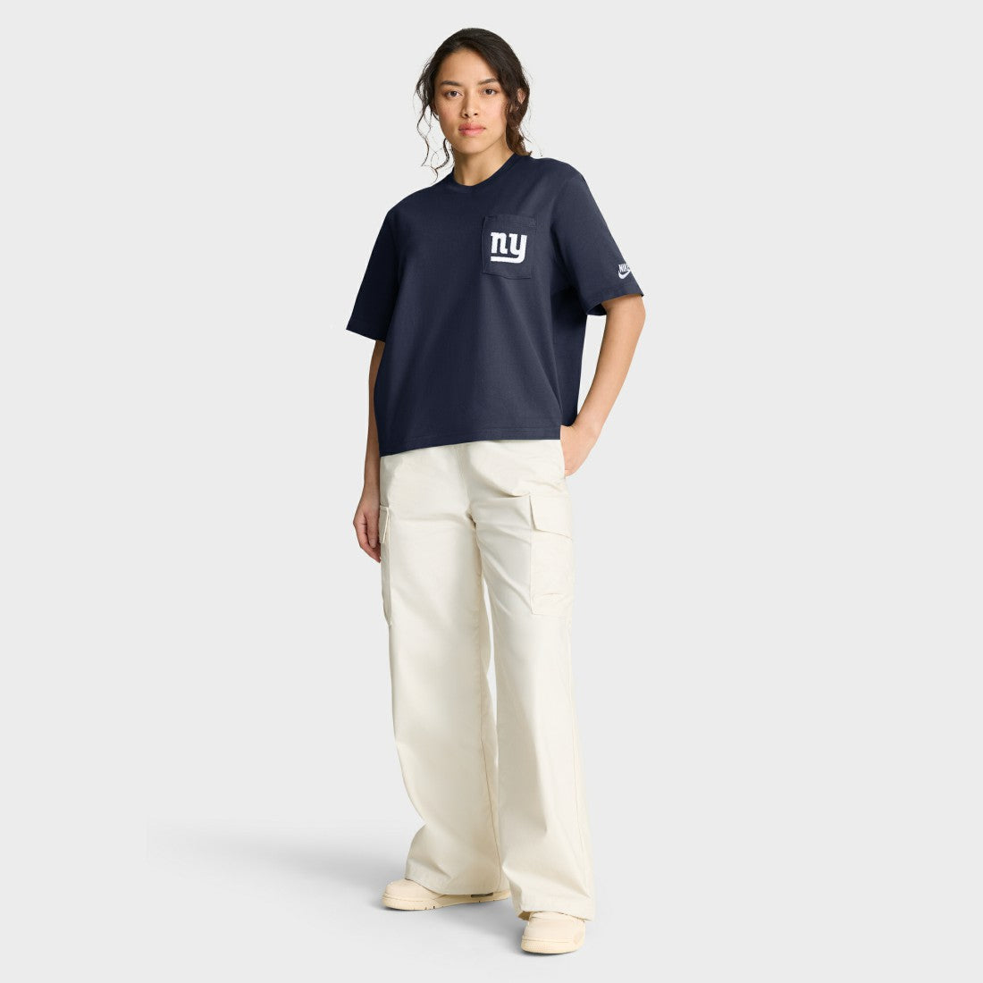 New York Giants Women's Rewind Pocket Boxy T-Shirt - Royal T-shirts