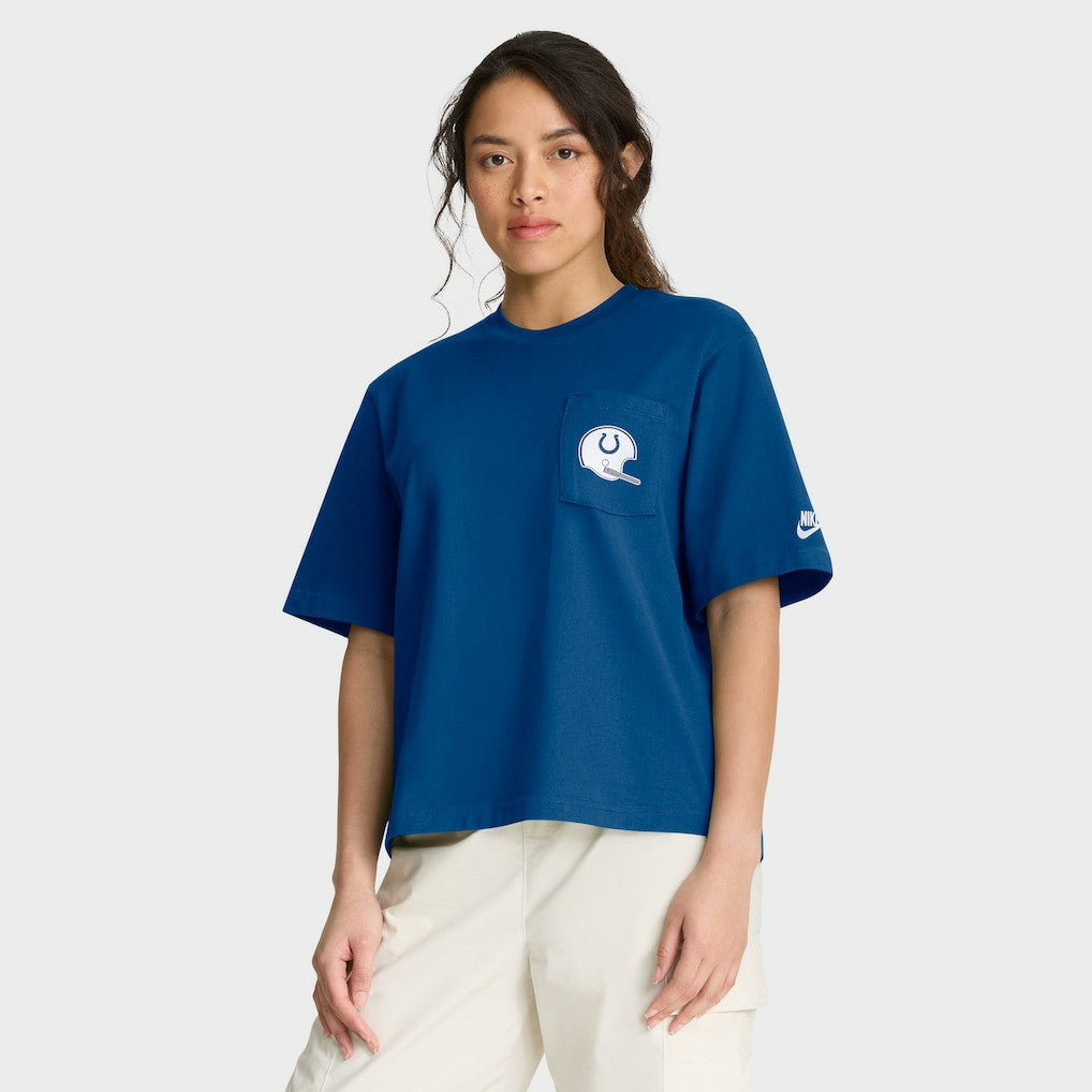 Indianapolis Colts Women's Rewind Pocket Boxy T-Shirt - Royal T-shirts