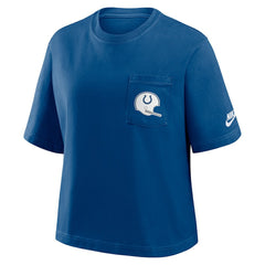 Indianapolis Colts Women's Rewind Pocket Boxy T-Shirt - Royal T-shirts