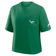 Philadelphia Eagles Women's Rewind Pocket Boxy T-Shirt - Kelly Green T-shirts