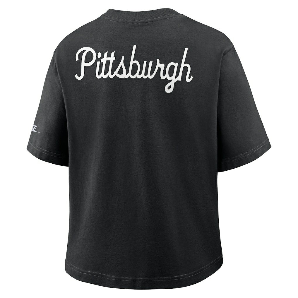 Pittsburgh Steelers Women's Rewind Pocket Boxy T-Shirt - Black T-shirts