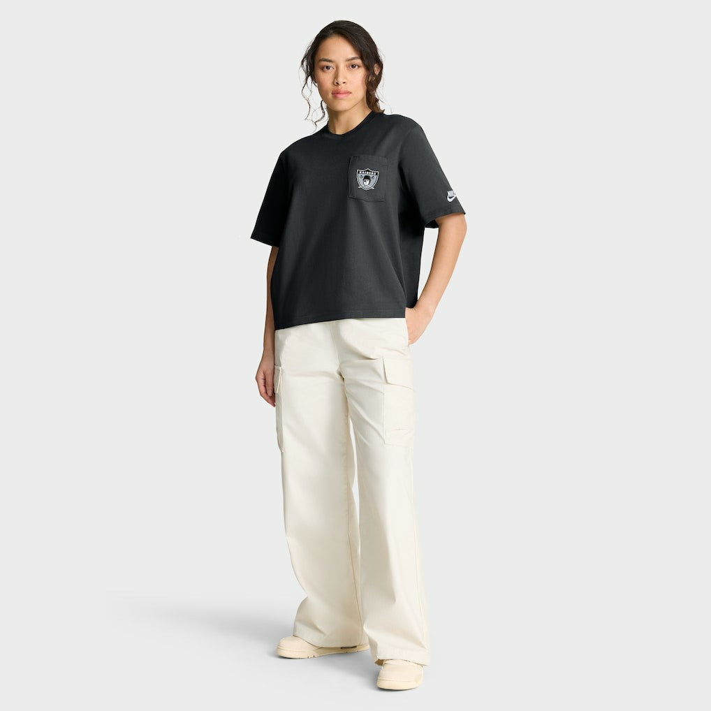 Las Vegas Raiders Women's Rewind Pocket Boxy T-Shirt - Black T-shirts