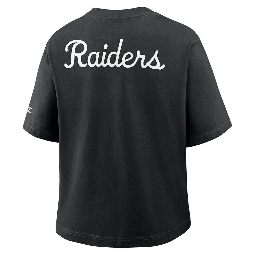Las Vegas Raiders Women's Rewind Pocket Boxy T-Shirt - Black T-shirts