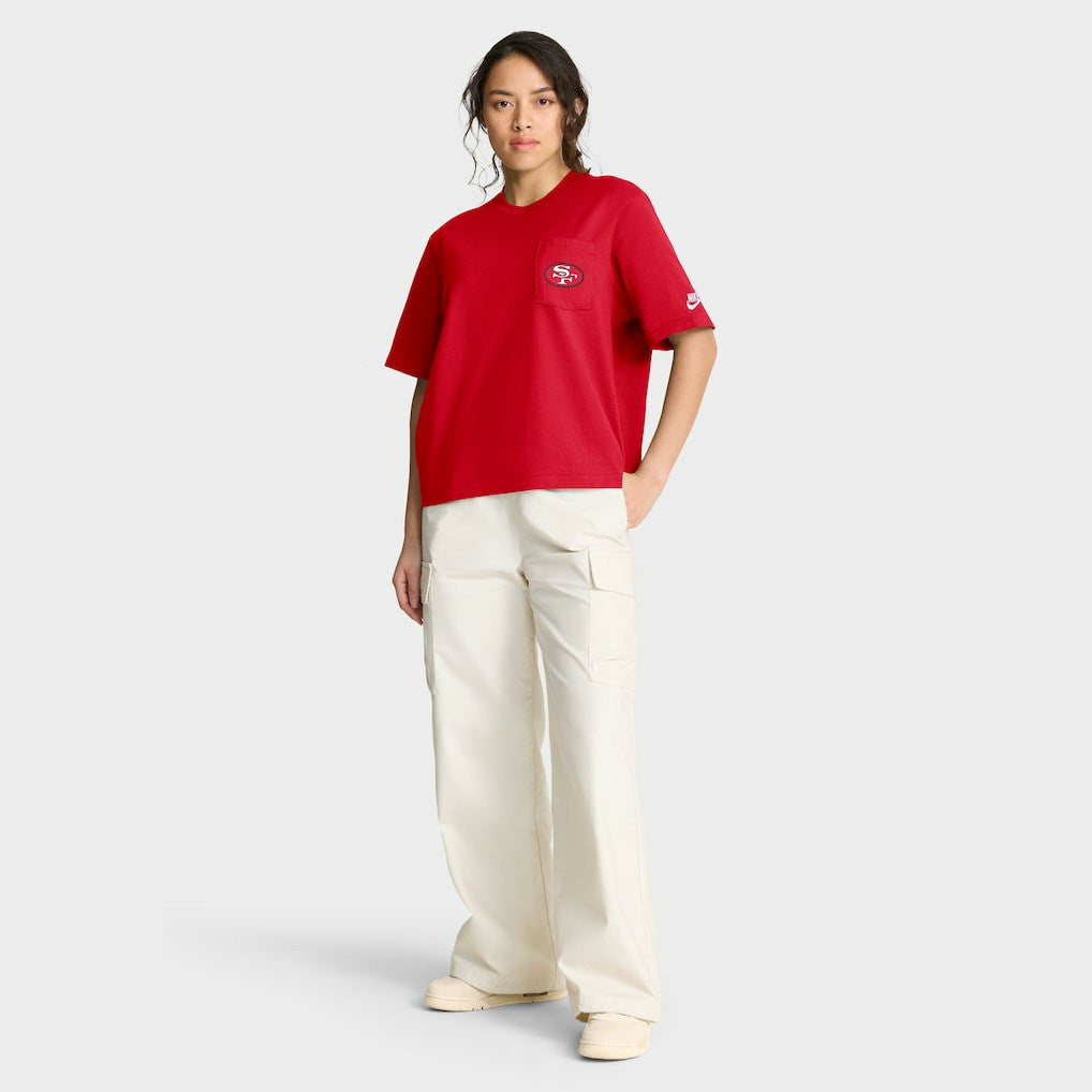 San Francisco 49ers Women's Rewind Pocket Boxy T-Shirt - Scarlet T-shirts
