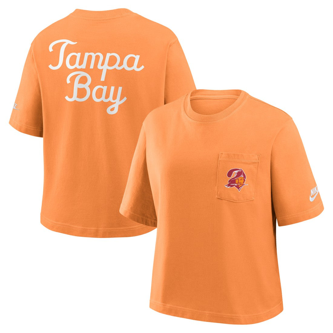 Tampa Bay Buccaneers Women's Rewind Pocket Boxy T-Shirt - Orange T-shirts
