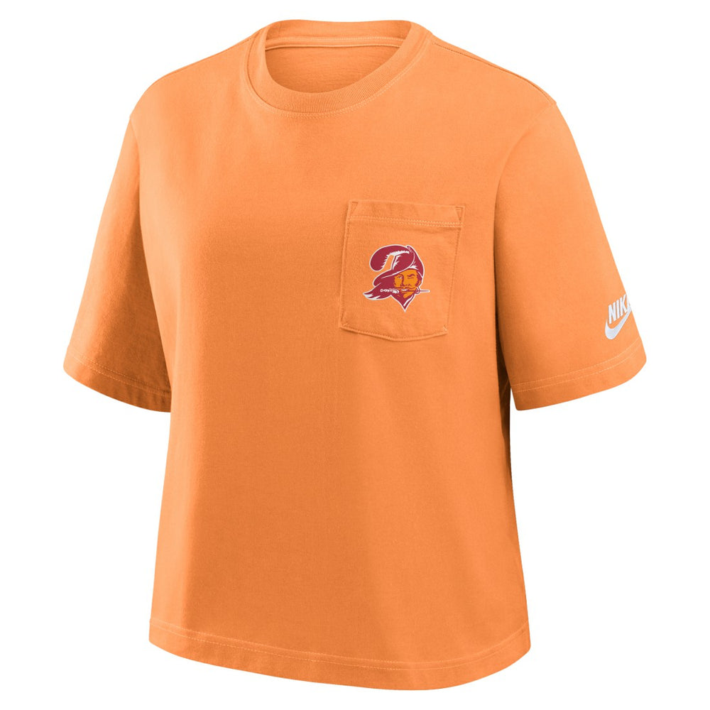 Tampa Bay Buccaneers Women's Rewind Pocket Boxy T-Shirt - Orange T-shirts