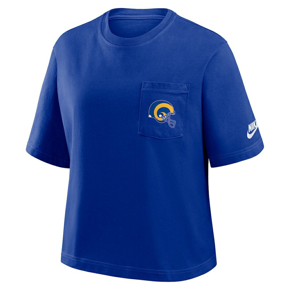 Los Angeles Rams Women's Rewind Pocket Boxy T-Shirt - Royal T-shirts