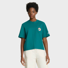 Miami Dolphins Women's Rewind Pocket Boxy T-Shirt - Aqua T-shirts
