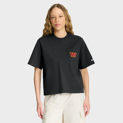 Washington Commanders Women's Rewind Pocket Boxy T-Shirt - Black T-shirts