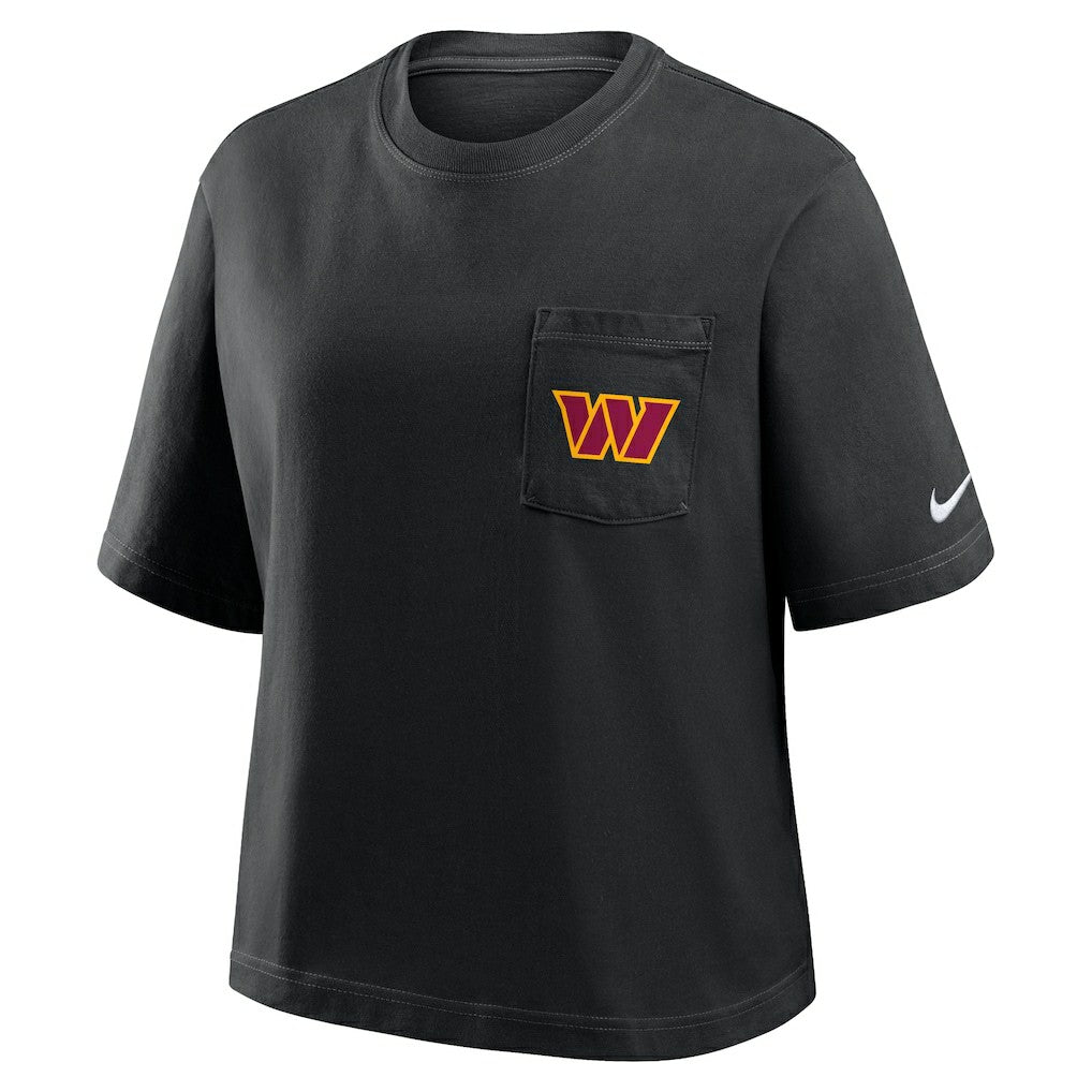 Washington Commanders Women's Rewind Pocket Boxy T-Shirt - Black T-shirts