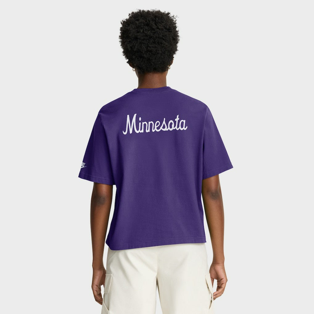 Minnesota Vikings Women's Rewind Pocket Boxy T-Shirt - Purple T-shirts