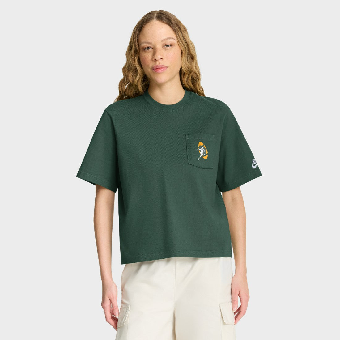 Green Bay Packers Women's Rewind Pocket Boxy T-Shirt - Green T-shirts
