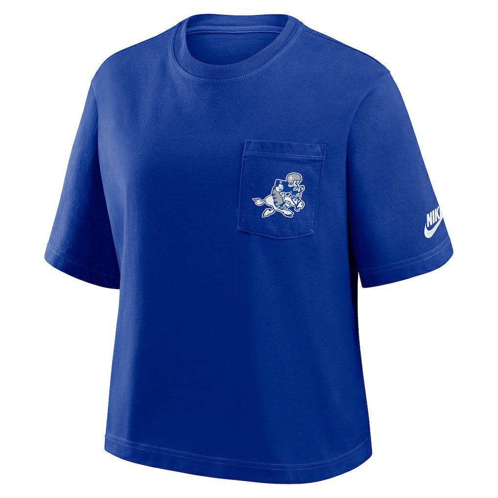 Dallas Cowboys Women's Rewind Pocket Boxy T-Shirt - Royal T-shirts