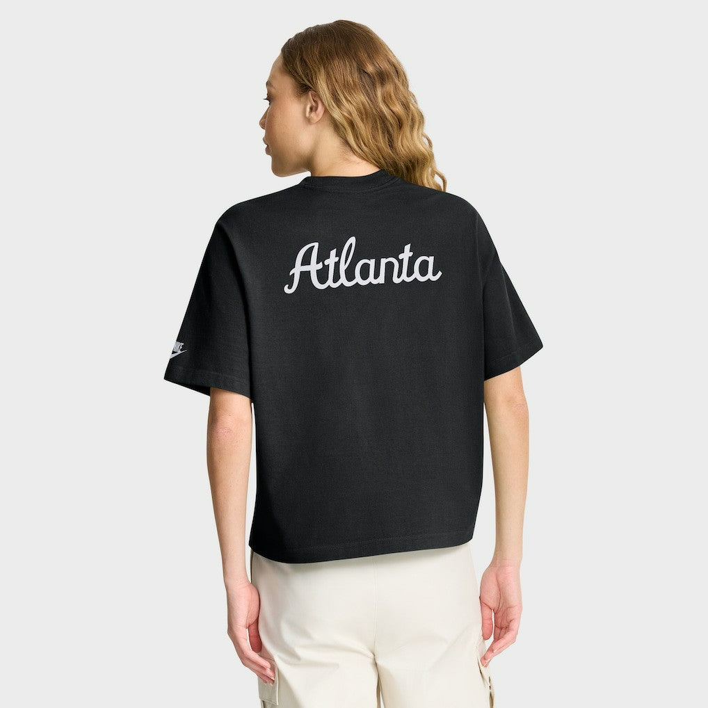 Atlanta Falcons Women's Rewind Pocket Boxy T-Shirt - Black T-shirts