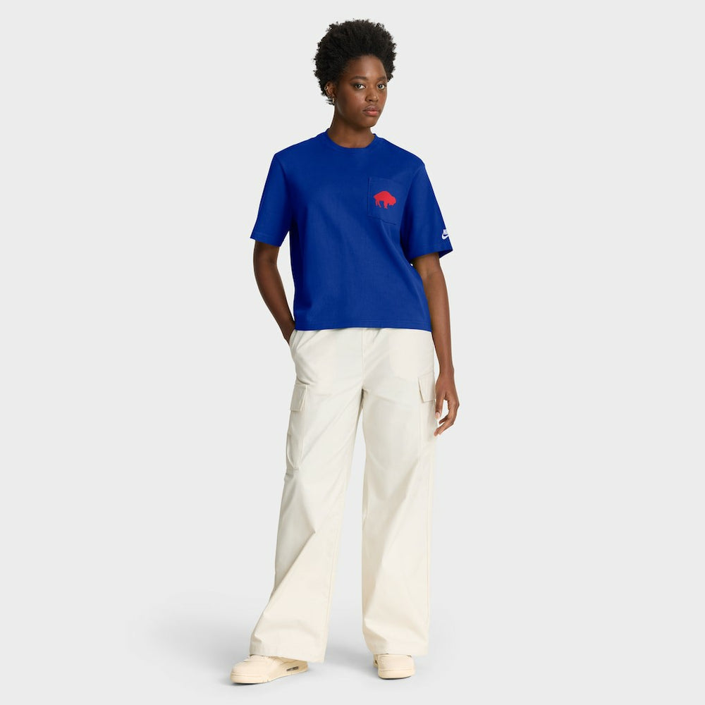 Buffalo Bills Women's Rewind Pocket Boxy T-Shirt - Royal T-shirts