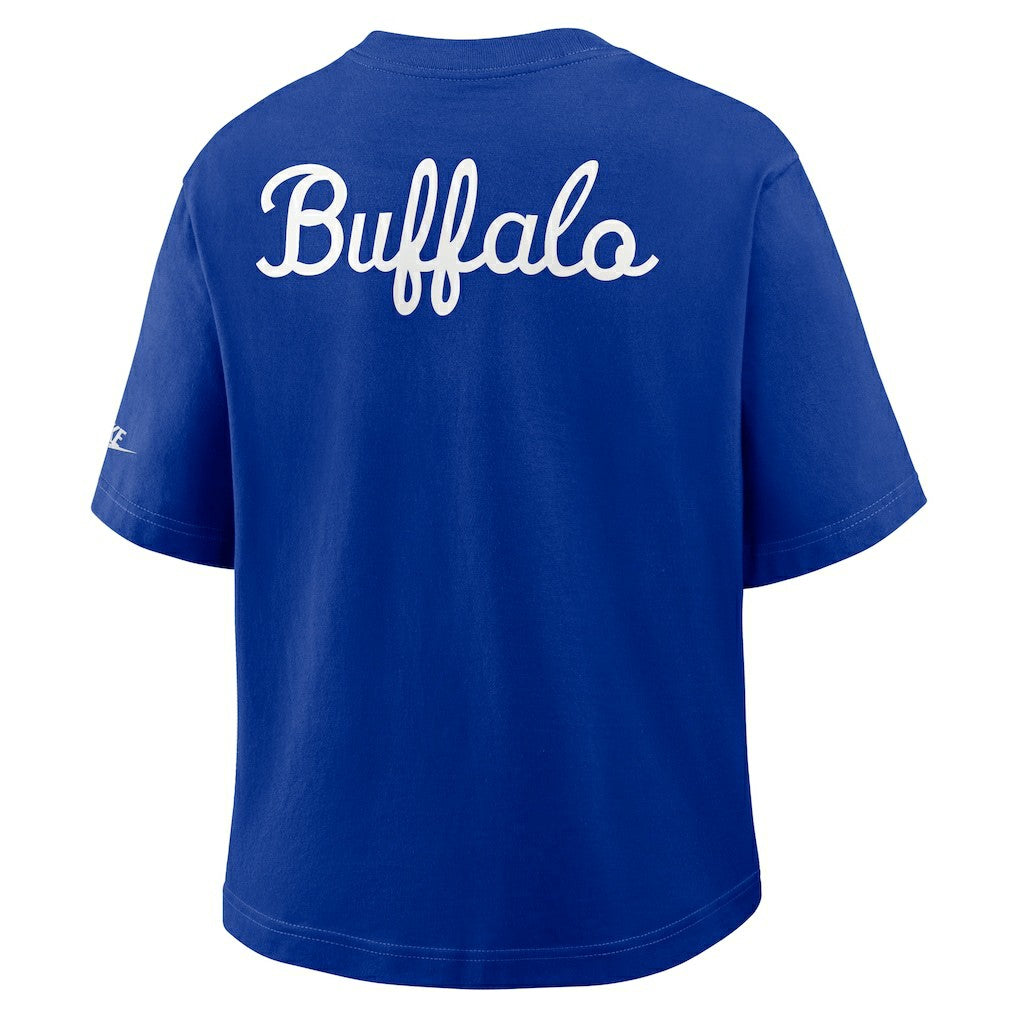 Buffalo Bills Women's Rewind Pocket Boxy T-Shirt - Royal T-shirts