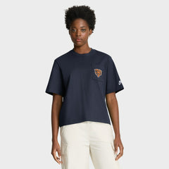Chicago Bears Women's Rewind Pocket Boxy T-Shirt - Navy T-shirts