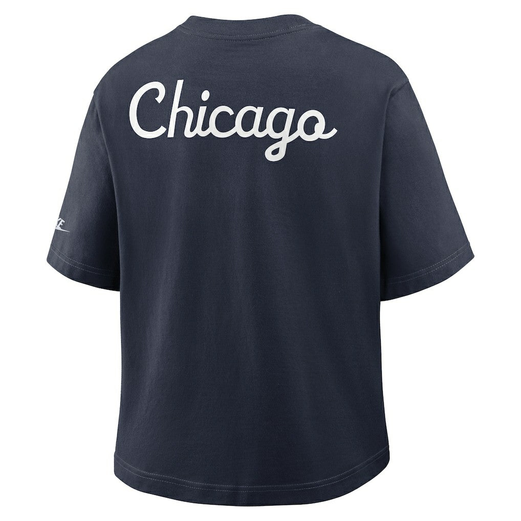 Chicago Bears Women's Rewind Pocket Boxy T-Shirt - Navy T-shirts