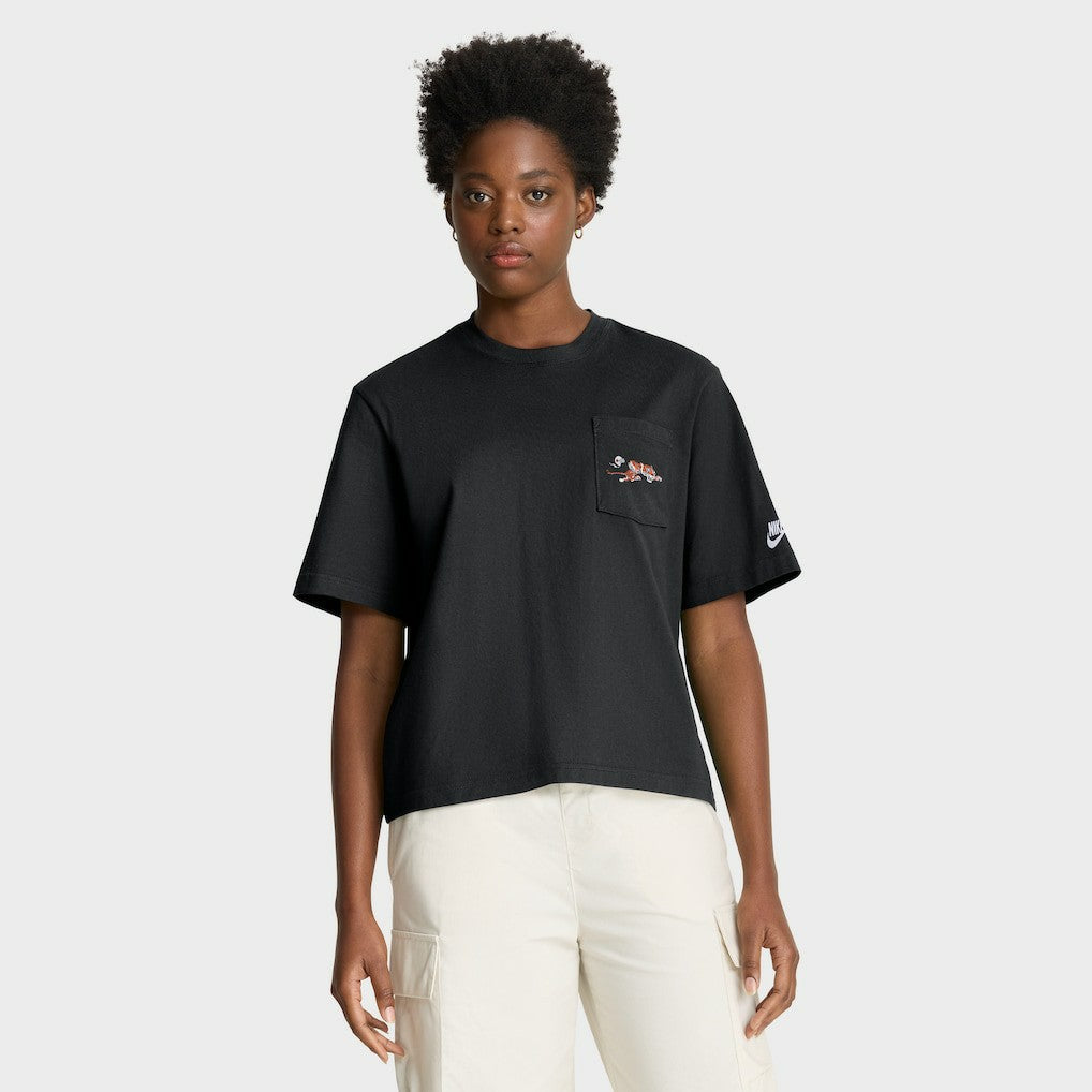 Cincinnati Bengals Women's Rewind Pocket Boxy T-Shirt - Black T-shirts