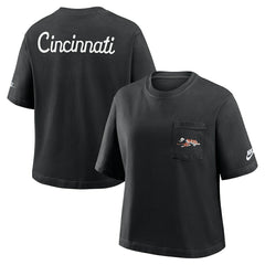 Cincinnati Bengals Women's Rewind Pocket Boxy T-Shirt - Black T-shirts