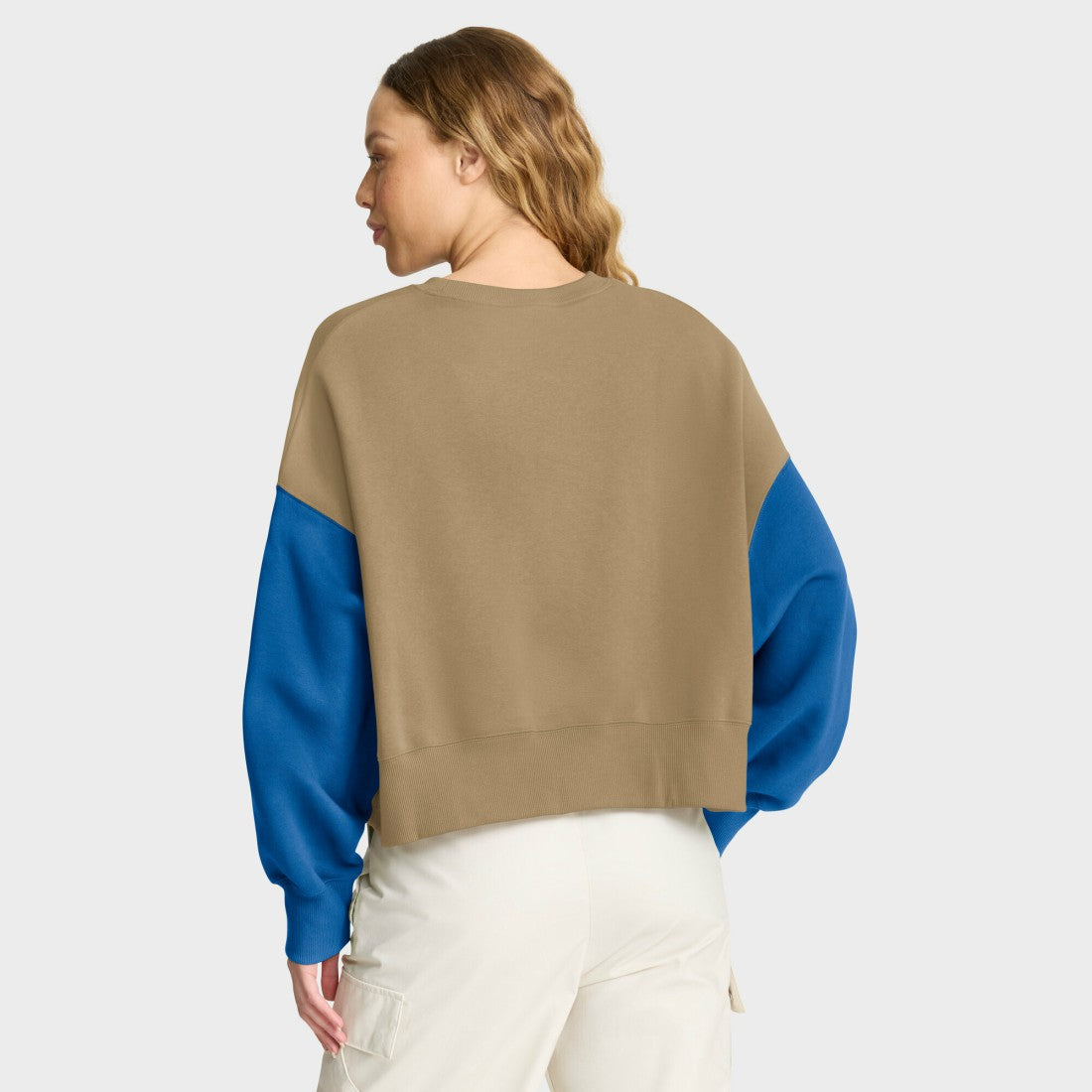 Detroit Lions Women's Oversized Rewind Pullover Sweatshirt - Tan Pullover