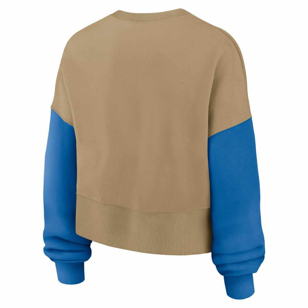 Detroit Lions Women's Oversized Rewind Pullover Sweatshirt - Tan Pullover