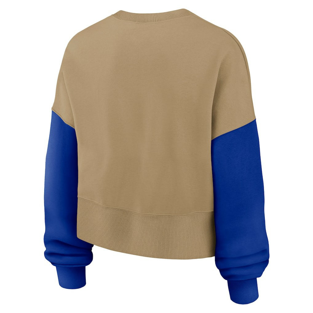 Buffalo Bills Women's Oversized Rewind Pullover Sweatshirt - Tan Pullover