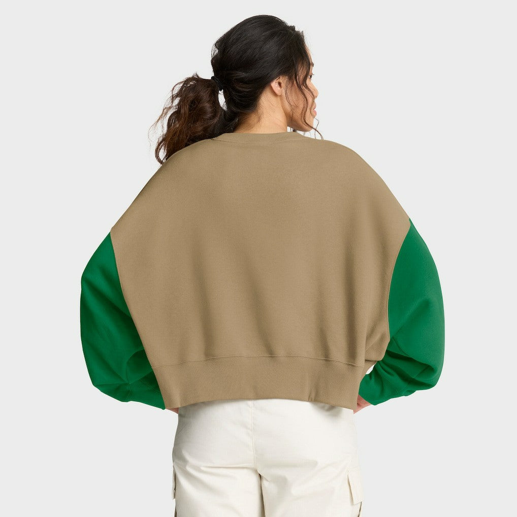 Philadelphia Eagles Women's Oversized Rewind Pullover Sweatshirt - Tan Pullover