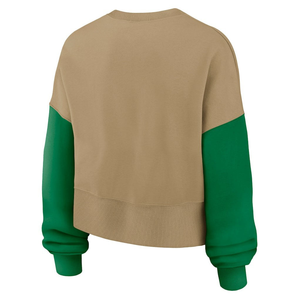 Philadelphia Eagles Women's Oversized Rewind Pullover Sweatshirt - Tan Pullover